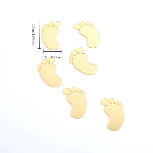 3 Pairs - Baby Feet - Acrylic - Cake Decoration - Silver