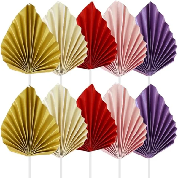 2 x Large Palm Spear Cake Topper - Red - 12cm