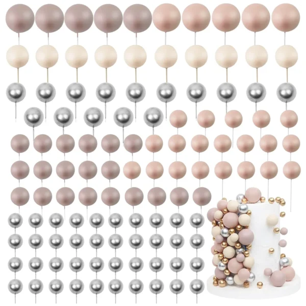 97 Foam Cake Balls on Wires - Neutrals