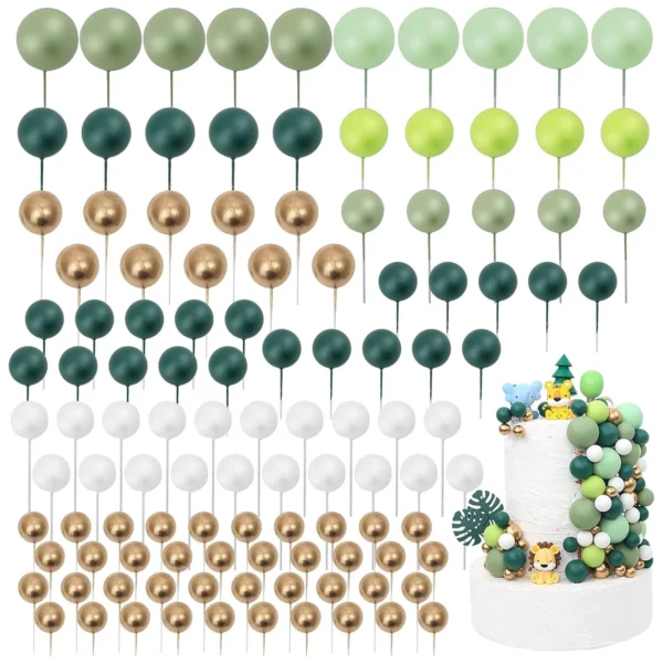 97 Foam Cake Balls on Wires - Summer Leaf Shades