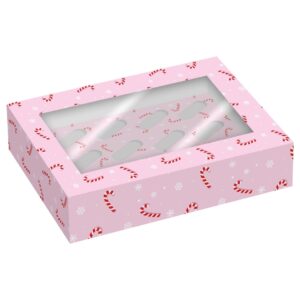 Candy Canes Cupcake Box - Hold 12 - Pack of 2