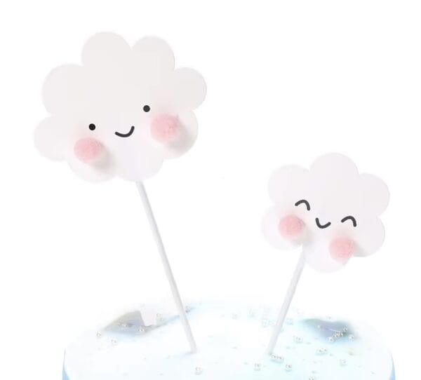 Cute Smiling Face Cloud Topper - Petal - Pack of 2