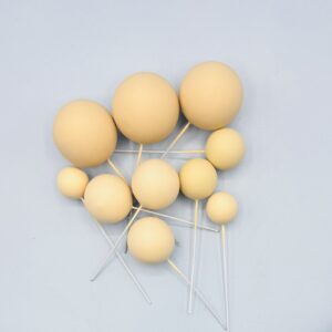 Foam Cake Balls - Pack of 10 - Assorted Sizes - Beige
