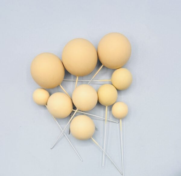 Foam Cake Balls - Pack of 10 - Assorted Sizes - Beige
