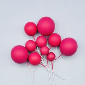 Foam Cake Balls - Pack of 10 - Assorted Sizes - Cerise