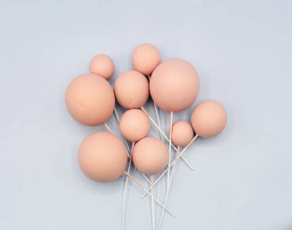 Foam Cake Balls - Pack of 10 - Assorted Sizes - Dusky Pink