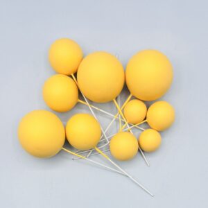 Foam Cake Balls - Pack of 10 - Assorted Sizes - Egg Yellow