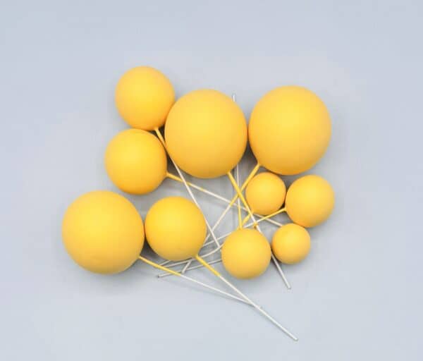 Foam Cake Balls - Pack of 10 - Assorted Sizes - Egg Yellow