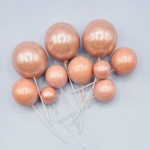 Foam Cake Balls - Pack of 10 - Assorted Sizes - Pearlised Pink