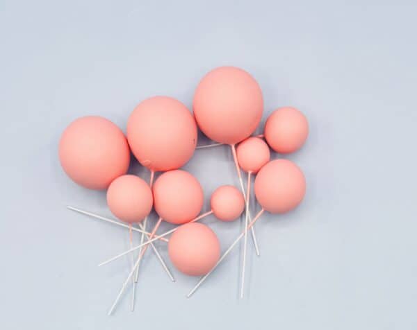 Foam Cake Balls - Pack of 10 - Assorted Sizes - Pink