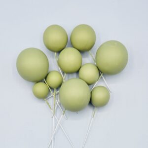 Foam Cake Balls - Pack of 10 - Assorted Sizes - Sage Green