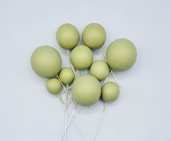 Foam Cake Balls - Pack of 10 - Assorted Sizes - Sage Green