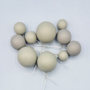 Foam Cake Balls - Pack of 10 - Assorted Sizes - Grey