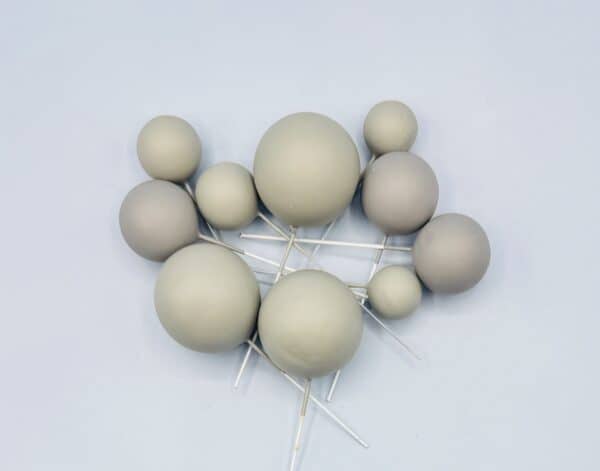 Foam Cake Balls - Pack of 10 - Assorted Sizes - Grey