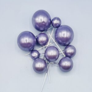 Foam Cake Balls - Pack of 10 - Assorted Sizes - Pearlised Purple