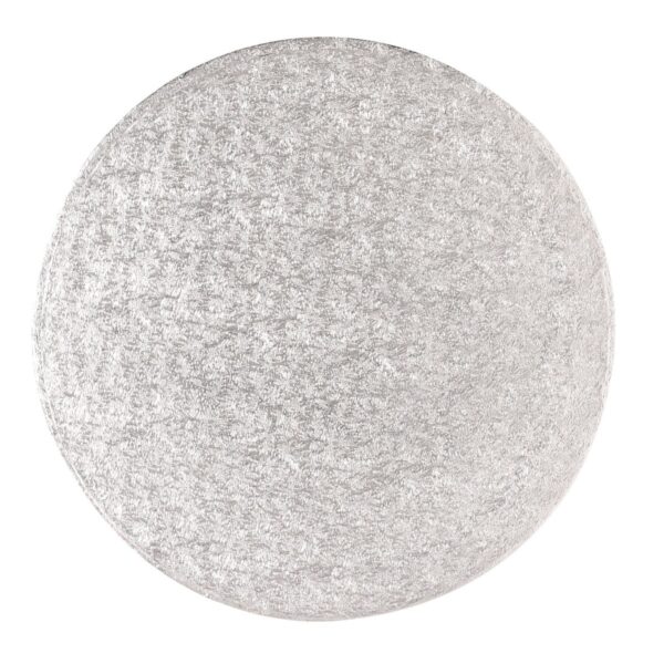 05 Inch - Cake Card - Turned Edge - ROUND - Silver - New Pack of 5