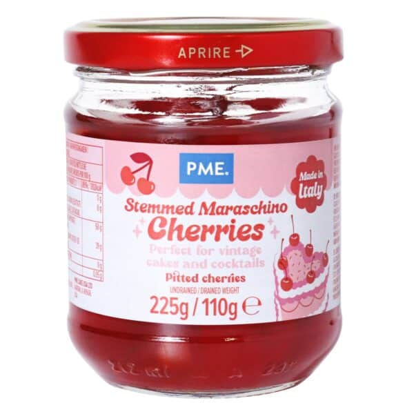Red Stemmed Maraschino Cherries (225g)