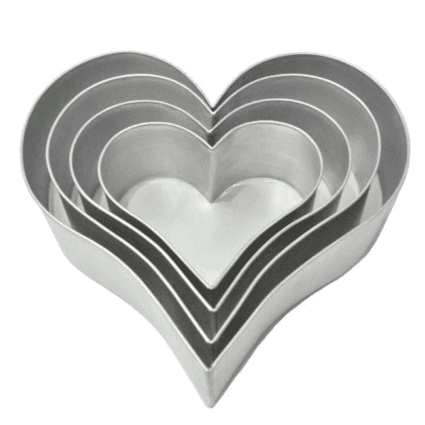 Set Of 4 Tier  - Heart Baking Tins