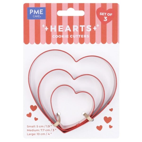 Valentines Cookies Cutters Set of 3 - Hearts