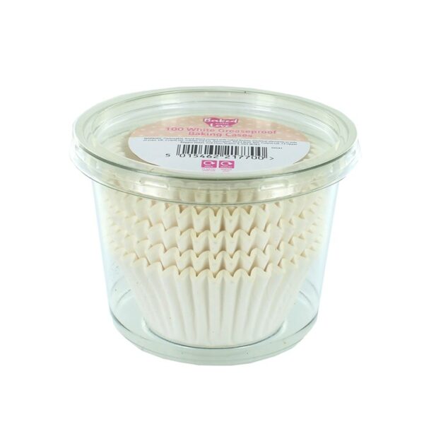 White Greaseproof Baking Cases - Pack of 100
