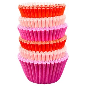 Mini Muffin Cases - 150 Pink, Red and Cerise Mix